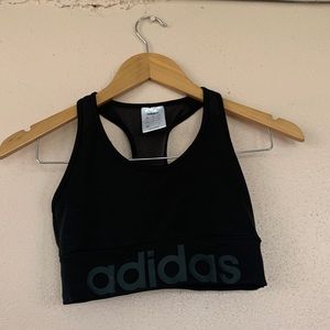 adidas Black Sport Bra Climalite XS •